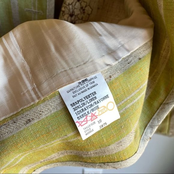 Vintage 3-piece Skirt Suit Set Jacket Vest Linen Silk Blend Medium Work Mini EUC - Picture 12 of 14